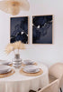 Dark Marble Real Silver Set Of 2 Posters